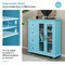 Costway Buffet Sideboard Table Kitchen Storage Cabinet with Drawers & Doors Blue/White/Green